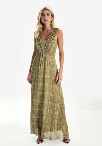 VESTIDO LONGO ANIMAL GREEN